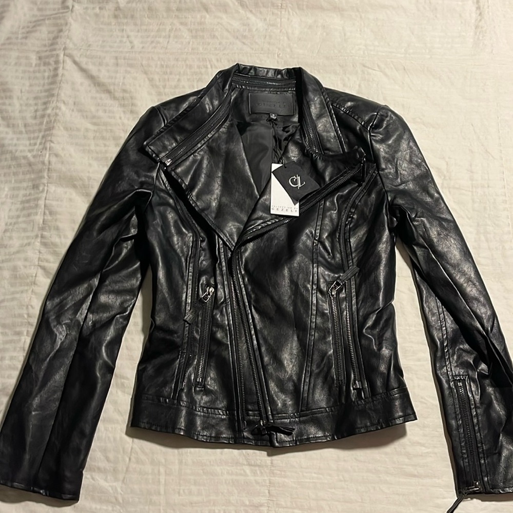 Excellent quality faux leather jacket- new